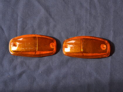 Lens - Front turn indicator. Amber colour. Fulvia Coupe.